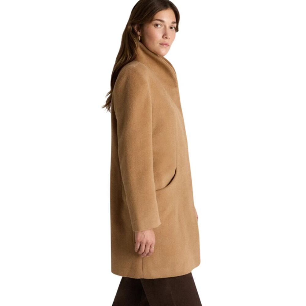 NWOT Quince Women's XL Mod Italian Wool Cashmere Cocoon Coat Caramel Tan 5136 - Picture 2 of 10